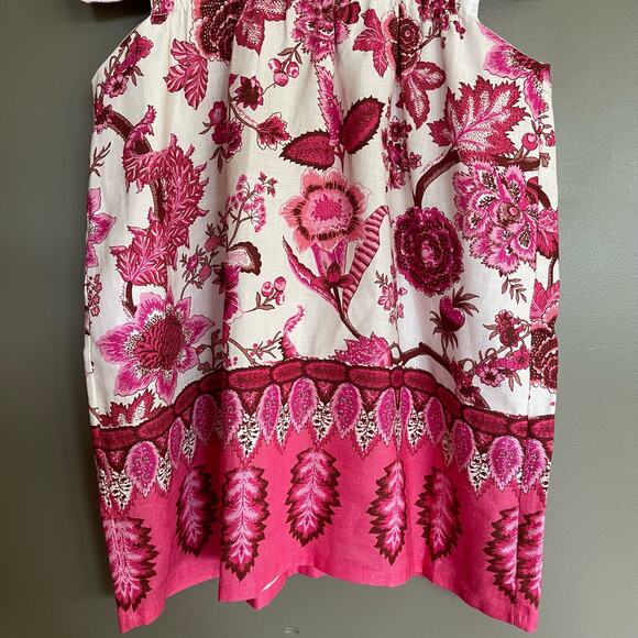 CARA CARA Savannah Cutout Floral-print Linen Mini Dress In Pink Size Medium - Picture 10 of 16